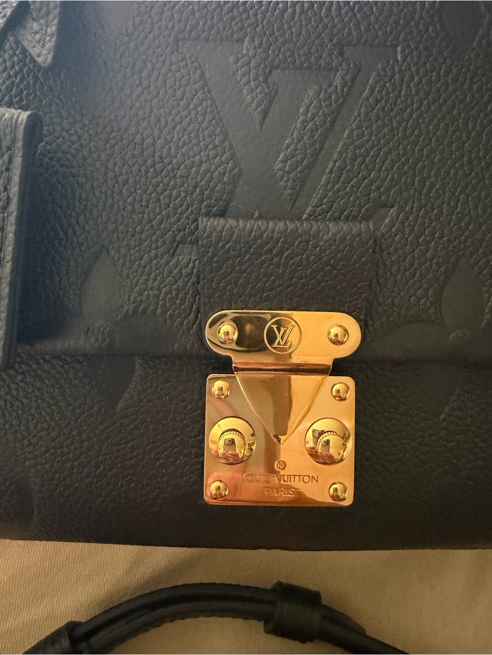 Louis Vuitton Madeleine BB Black Monogram Empreinte Leather Top Handle Bag Strap - Picture 3 of 10